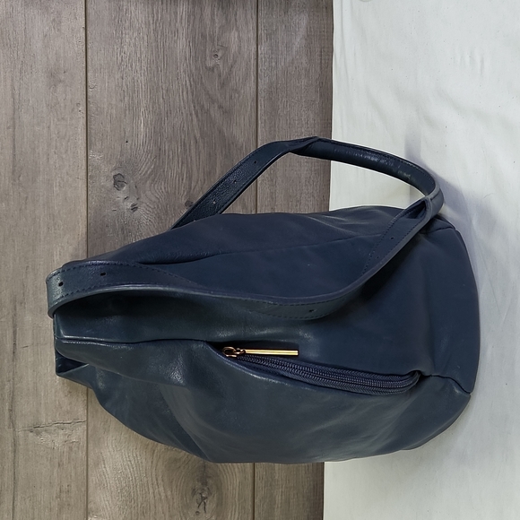 The Sak Collection Blue Leather Large Tote Crossbody Shoulder Bag - Picture 5 of 8